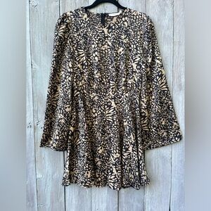Lush Black and Tan Long Sleeve Dress
